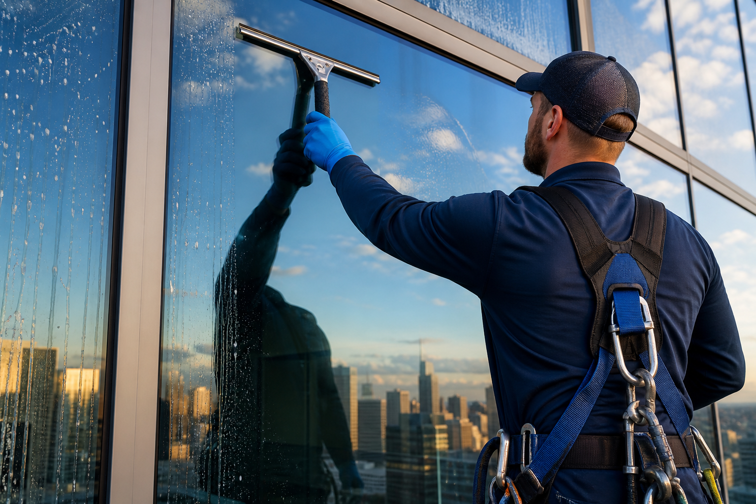 Glasfassade nach der Fensterreinigung